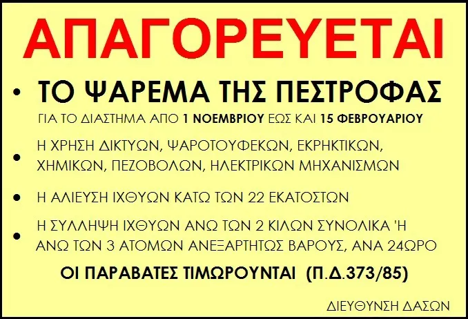 Απαγορεύεται το ψάρεμα της πέστροφας